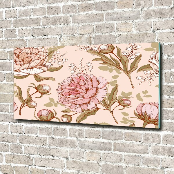 Cuadro metacrilato horizontal Peonías