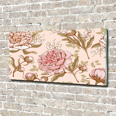 Cuadro metacrilato horizontal Peonías