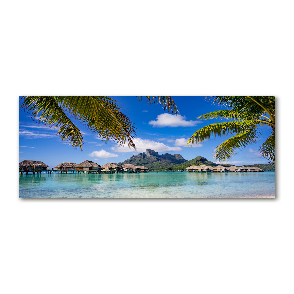 Cuadro acrílico horizontal Palmeras en Bora Bora
