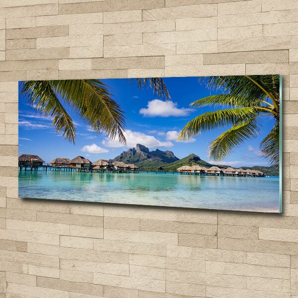 Cuadro acrílico horizontal Palmeras en Bora Bora