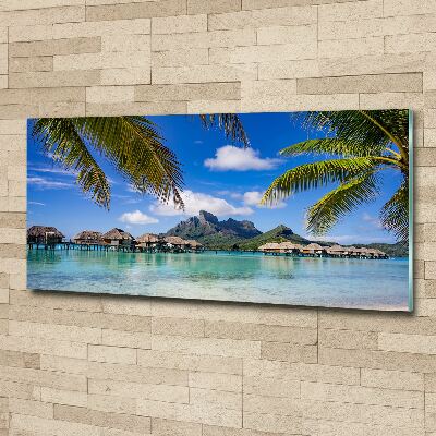 Cuadro acrílico horizontal Palmeras en Bora Bora