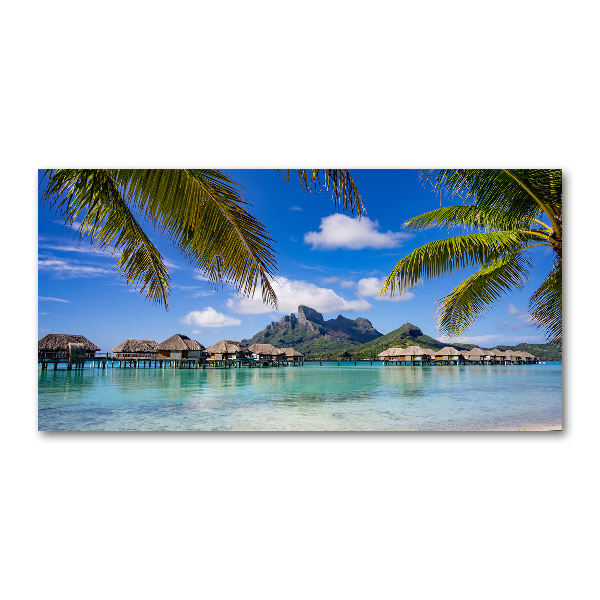 Cuadro acrílico horizontal Palmeras en Bora Bora