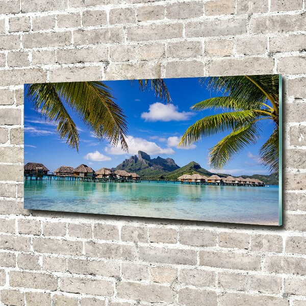 Cuadro acrílico horizontal Palmeras en Bora Bora