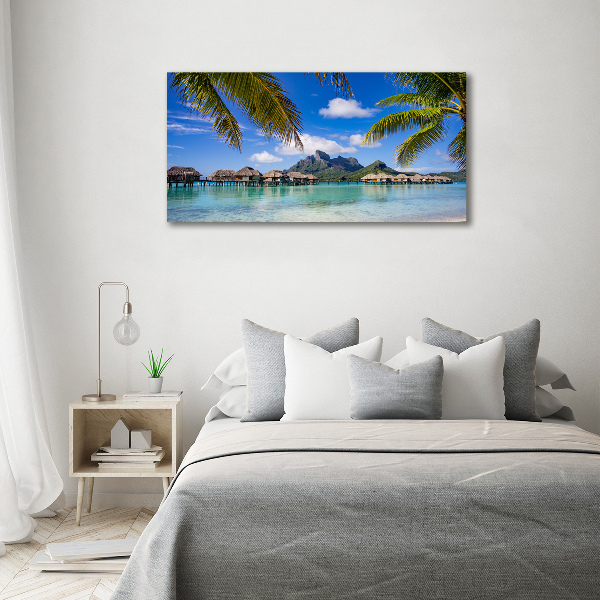 Cuadro acrílico horizontal Palmeras en Bora Bora