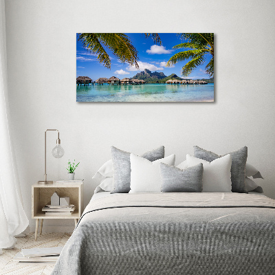 Cuadro acrílico horizontal Palmeras en Bora Bora