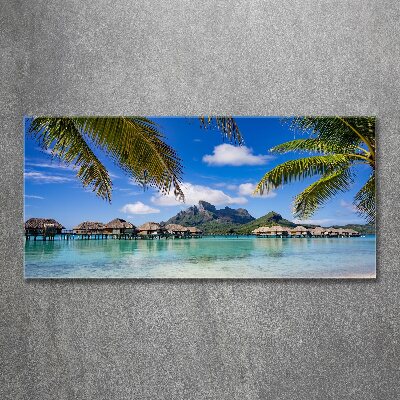Cuadro acrílico horizontal Palmeras en Bora Bora