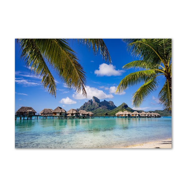Cuadro acrílico horizontal Palmeras en Bora Bora