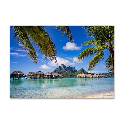 Cuadro acrílico horizontal Palmeras en Bora Bora