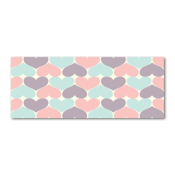 Cuadro acrílico horizontal Corazones de colores