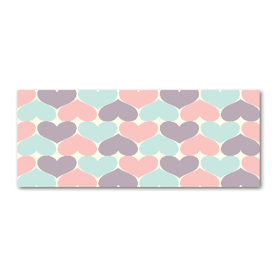 Cuadro acrílico horizontal Corazones de colores