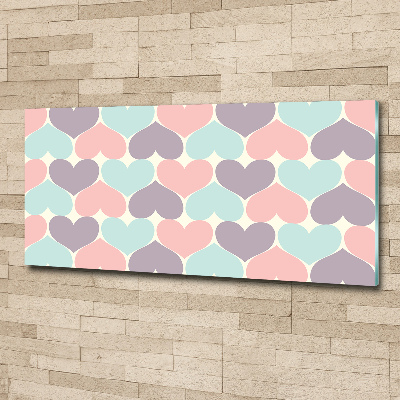 Cuadro acrílico horizontal Corazones de colores