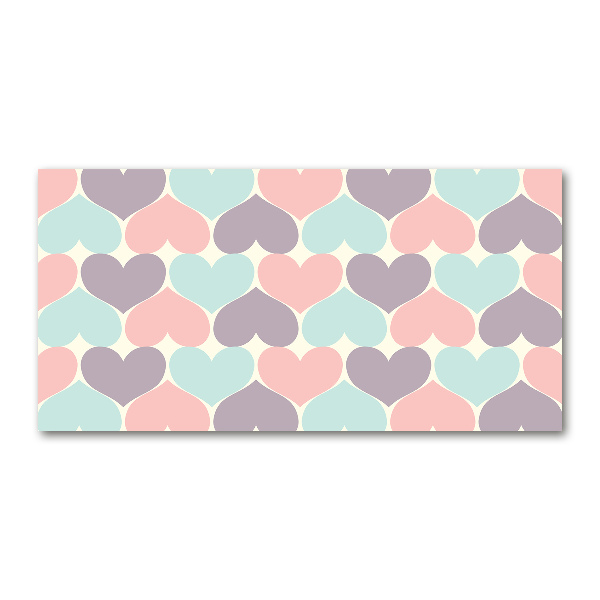 Cuadro acrílico horizontal Corazones de colores