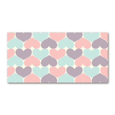 Cuadro acrílico horizontal Corazones de colores