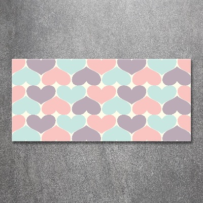 Cuadro acrílico horizontal Corazones de colores