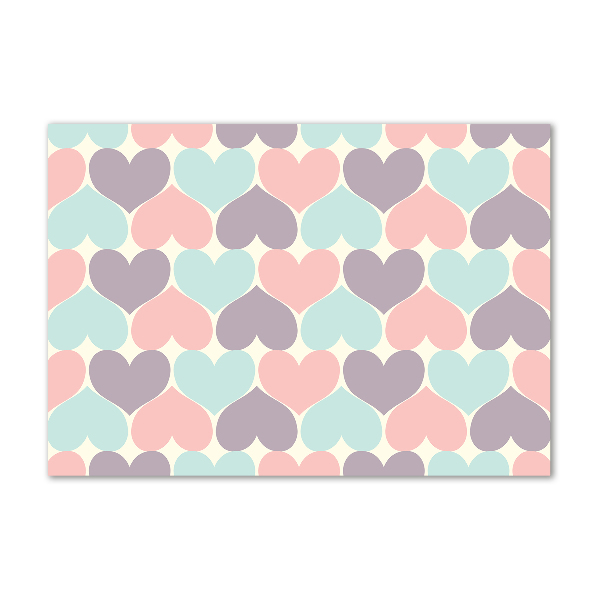 Cuadro acrílico horizontal Corazones de colores