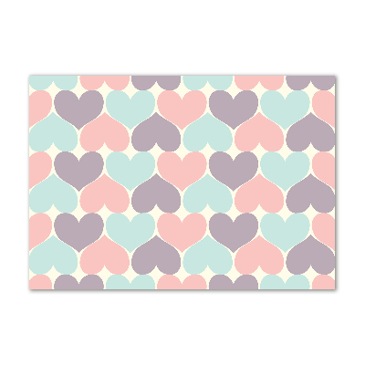 Cuadro acrílico horizontal Corazones de colores