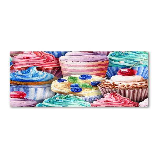 Cuadro acrílico horizontal Cupcakes coloridos