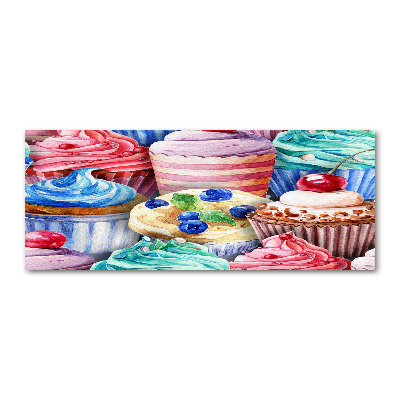 Cuadro acrílico horizontal Cupcakes coloridos