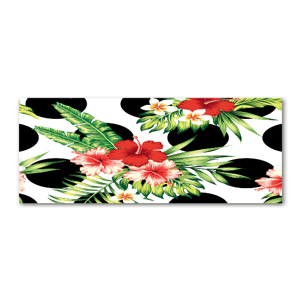 Cuadro metacrilato horizontal flores hawaianas