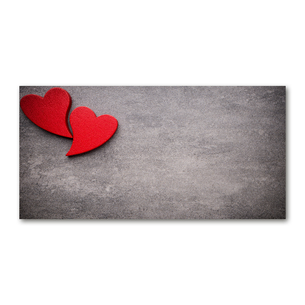 Pintura en acrílico horizontal Corazones rojos