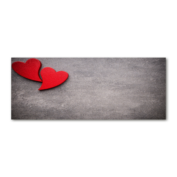 Pintura en acrílico horizontal Corazones rojos