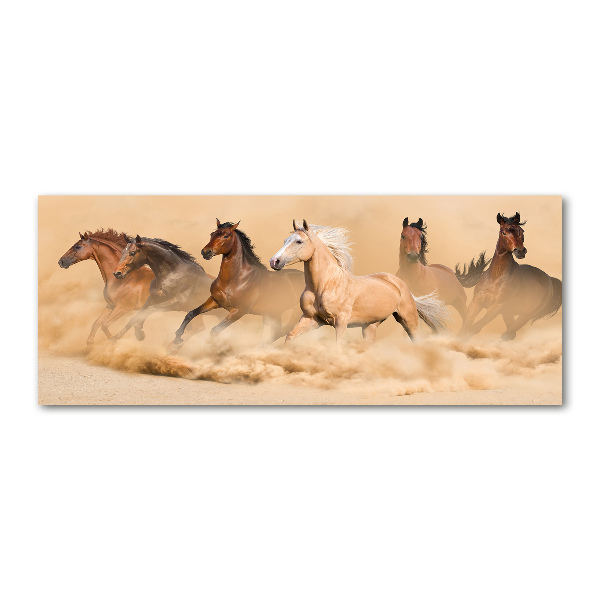Pintura en acrílico horizontal Caballos del desierto