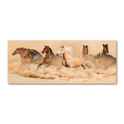 Pintura en acrílico horizontal Caballos del desierto
