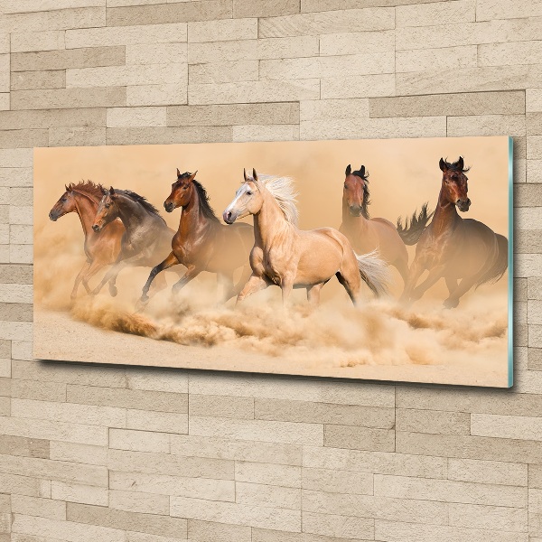Pintura en acrílico horizontal Caballos del desierto
