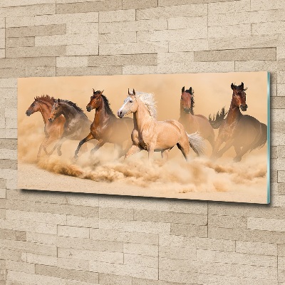 Pintura en acrílico horizontal Caballos del desierto