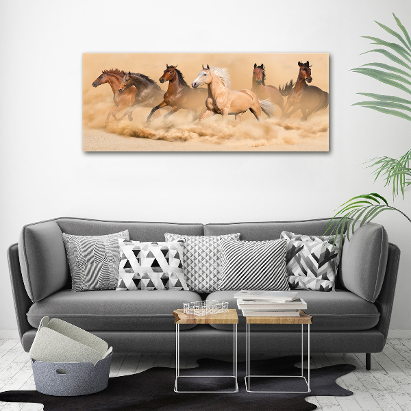 Pintura en acrílico horizontal Caballos del desierto