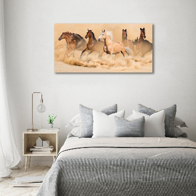 Pintura en acrílico horizontal Caballos del desierto