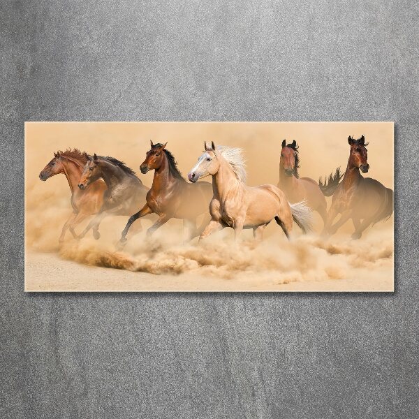Pintura en acrílico horizontal Caballos del desierto