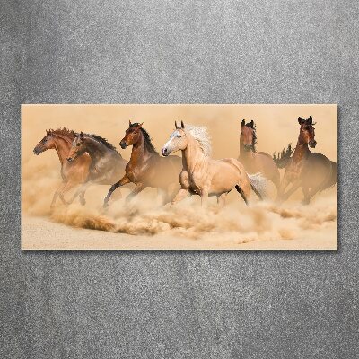 Pintura en acrílico horizontal Caballos del desierto