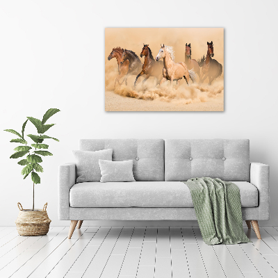 Pintura en acrílico horizontal Caballos del desierto