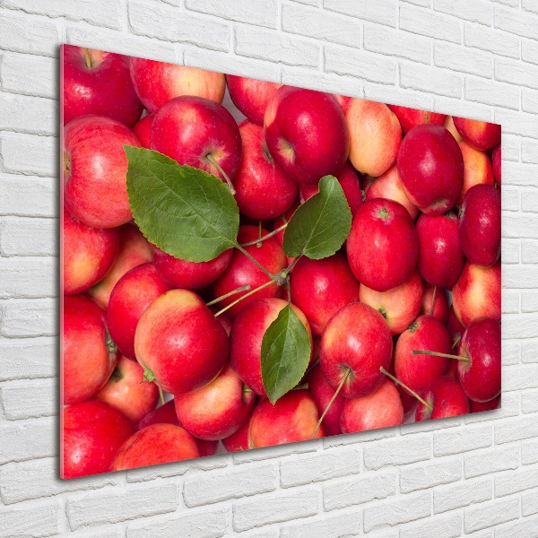 Pintura en acrílico horizontal manzanas rojas