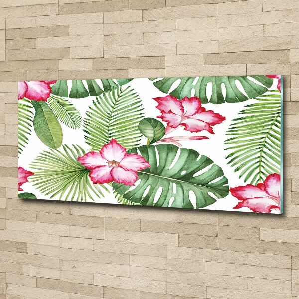 Cuadro metacrilato horizontal flores tropicales