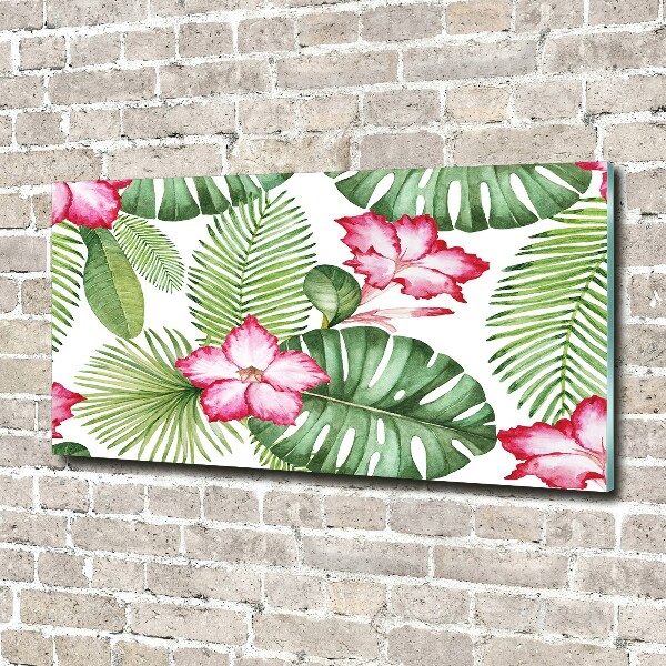 Cuadro metacrilato horizontal flores tropicales