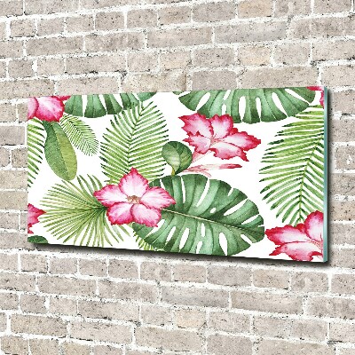 Cuadro metacrilato horizontal flores tropicales