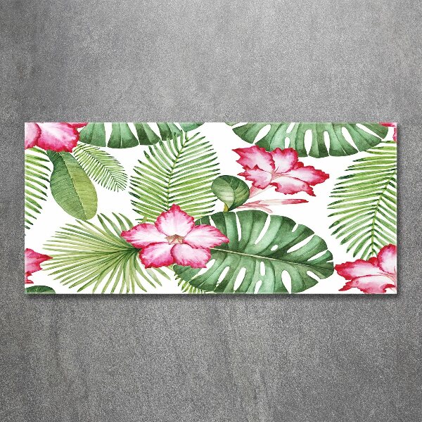 Cuadro metacrilato horizontal flores tropicales