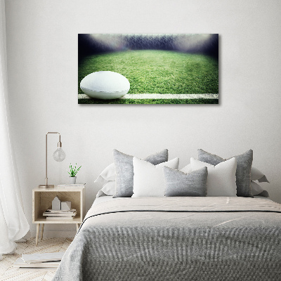 Pintura en acrílico horizontal pelota de rugby
