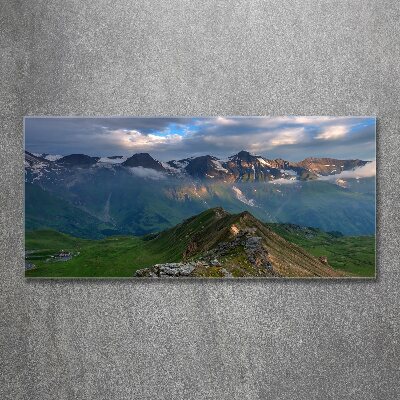 Pintura en acrílico horizontal picos de montaña