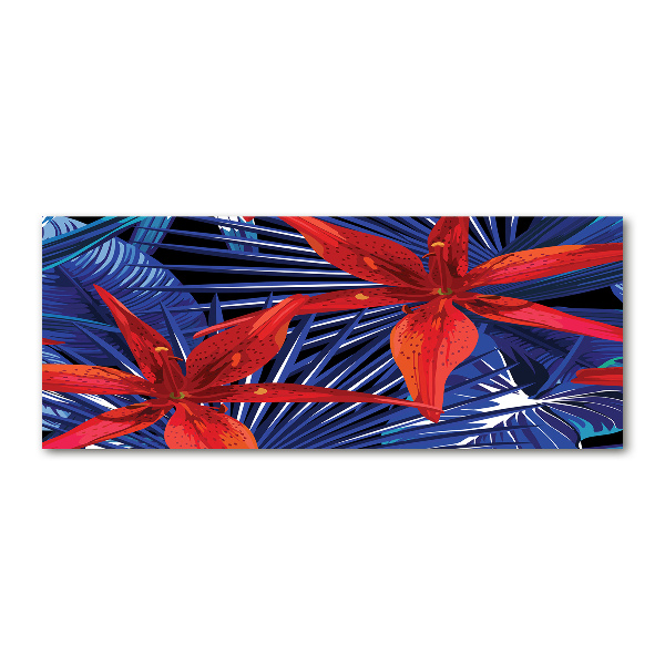 Cuadro acrílico horizontal flores tropicales