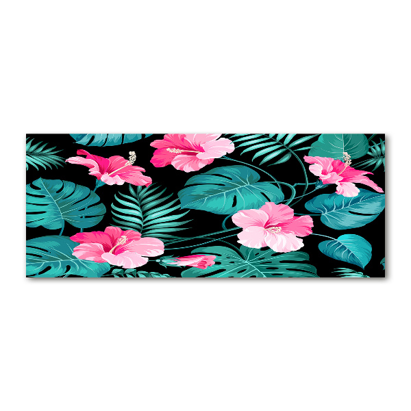 Cuadro metacrilato horizontal flores tropicales