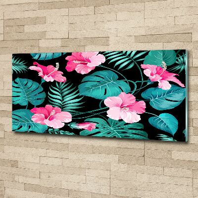 Cuadro metacrilato horizontal flores tropicales