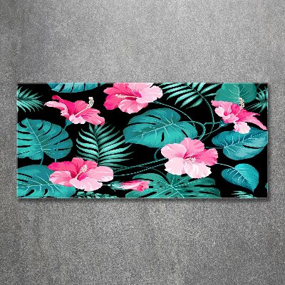 Cuadro metacrilato horizontal flores tropicales