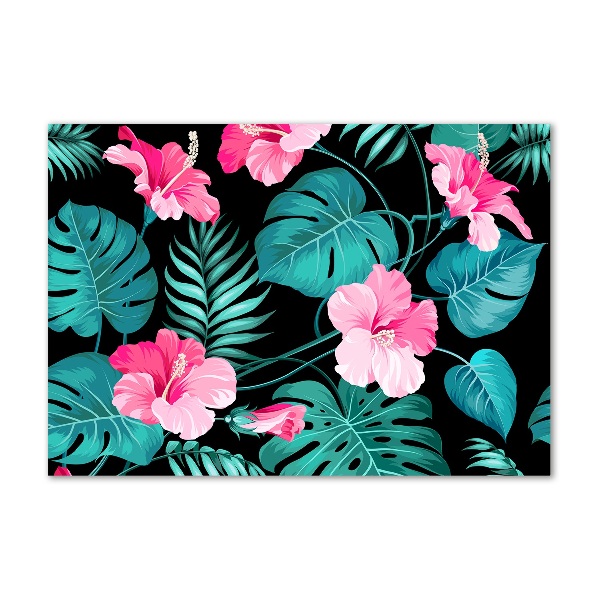 Cuadro metacrilato horizontal flores tropicales