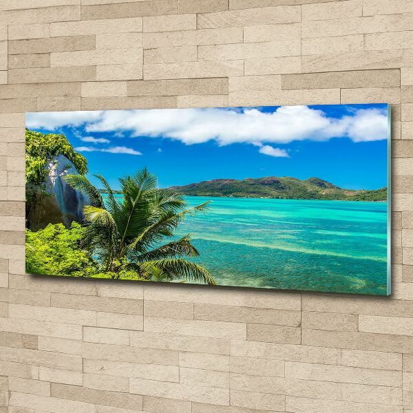 Pintura en acrílico horizontal Costa de Seychelles