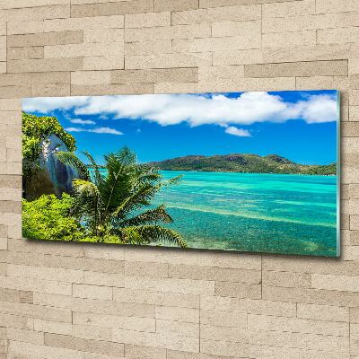 Pintura en acrílico horizontal Costa de Seychelles