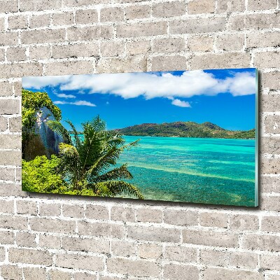 Pintura en acrílico horizontal Costa de Seychelles