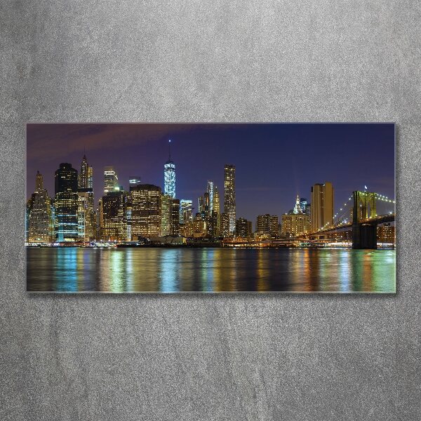 Cuadro metacrilato horizontal Manhattan de noche